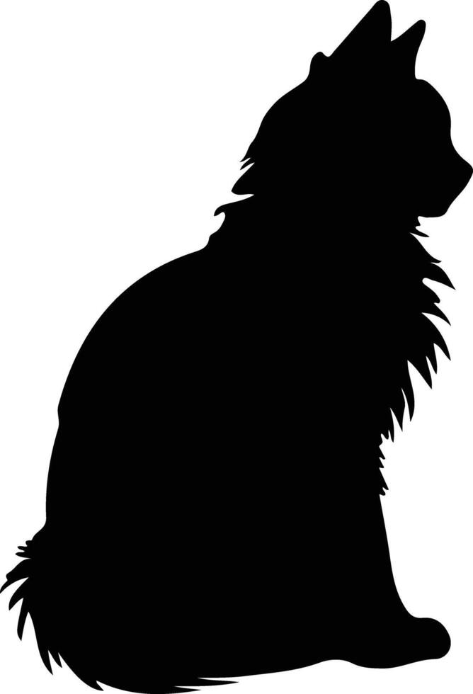 Nebelung Cat  black silhouette vector