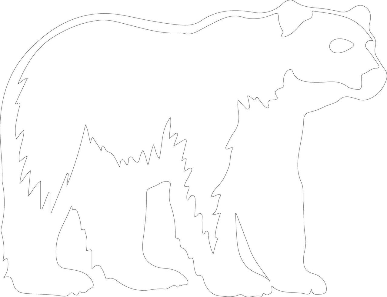 polar bear   outline silhouette vector