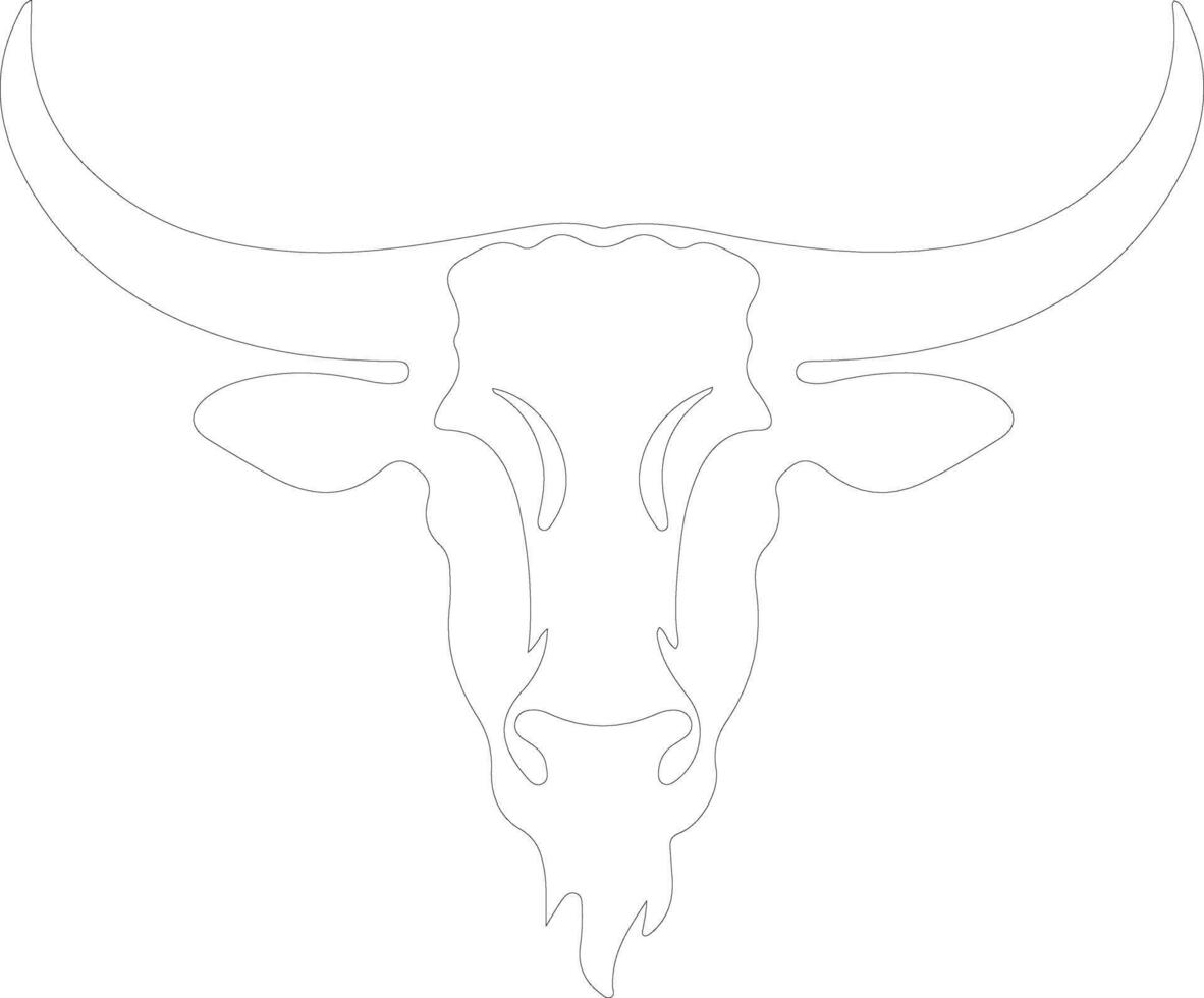 longhorn  outline silhouette vector