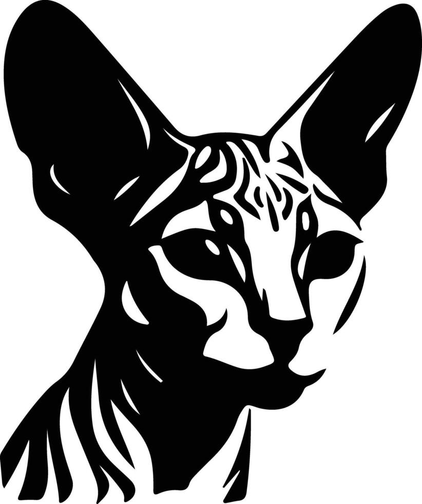 Donskoy Don Sphynx Cat  silhouette portrait vector