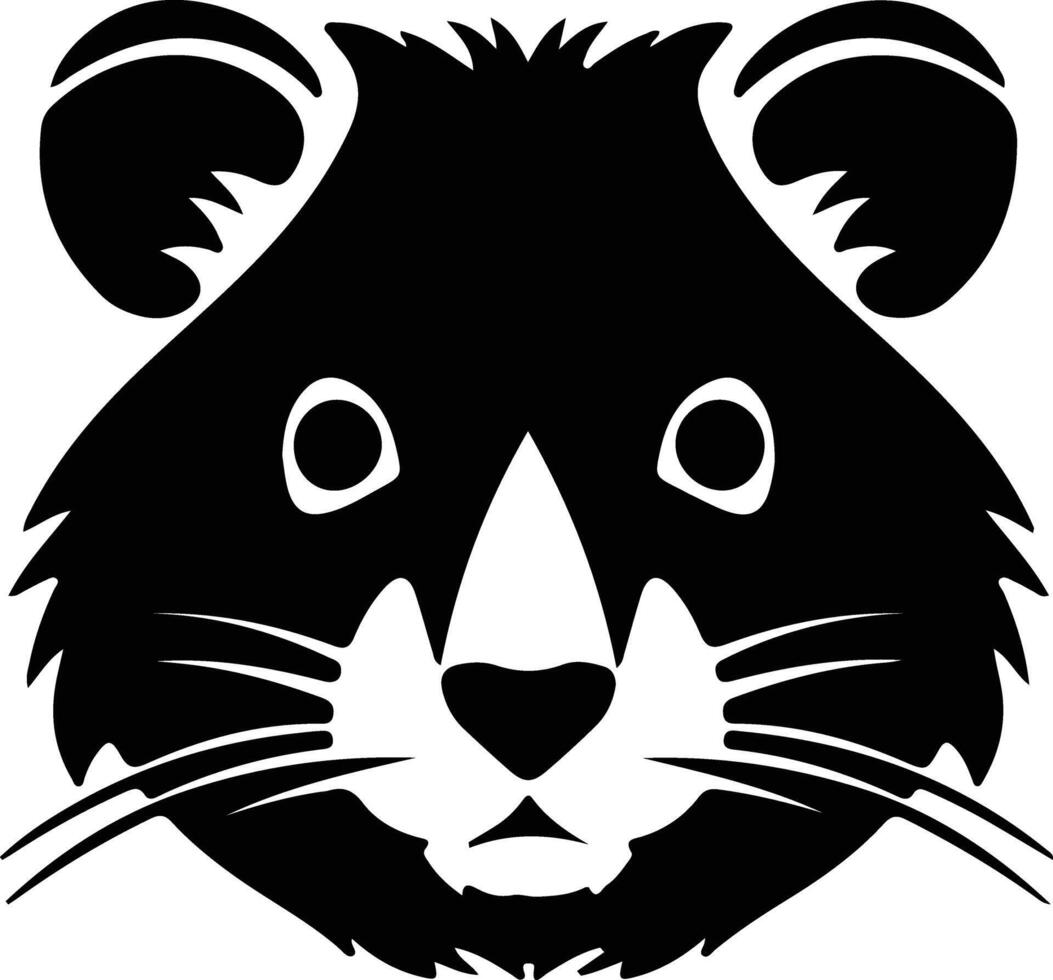 black bear hamster silhouette portrait vector