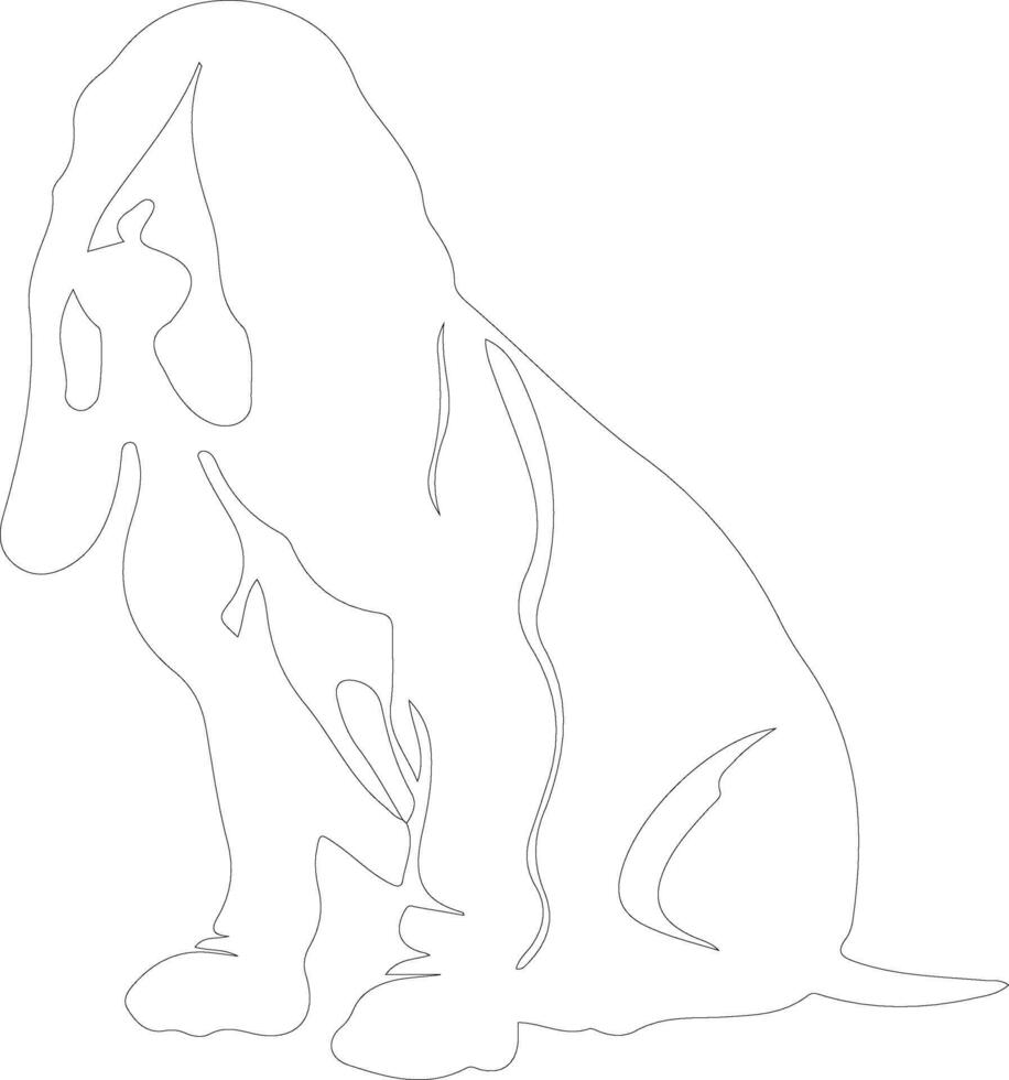 basset hound  outline silhouette vector