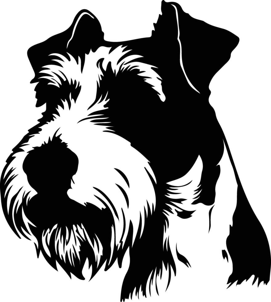 cable zorro terrier silueta retrato vector