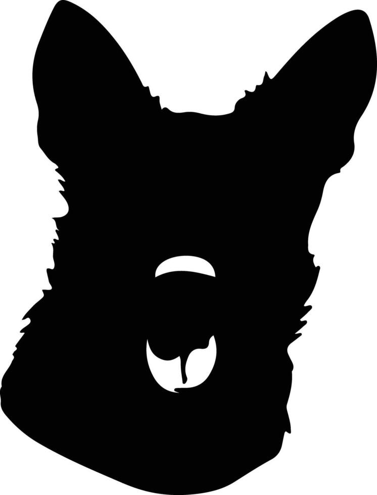 Australian Cattle Dog  silhouette portrait vector
