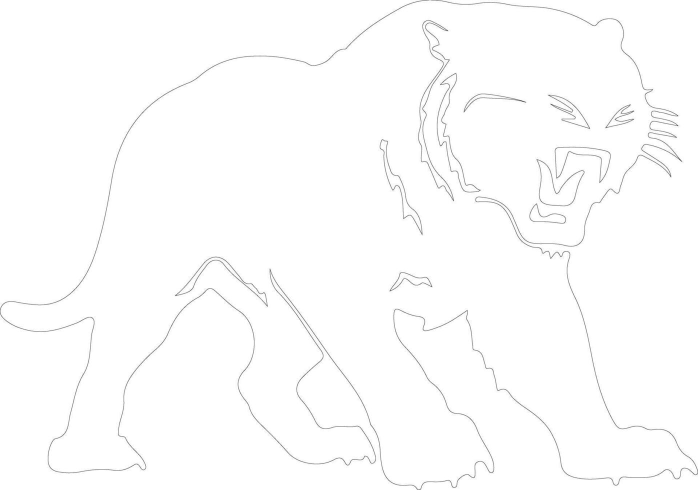Smilodon   outline silhouette vector