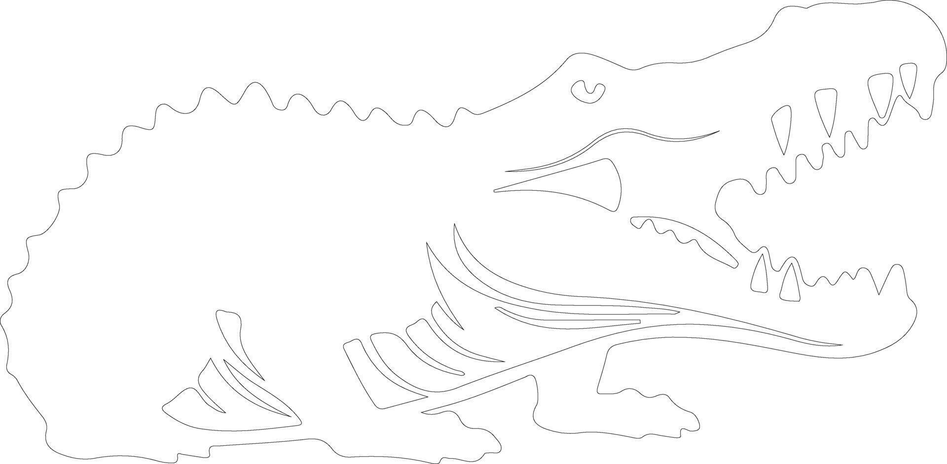 crocodile outline silhouette vector