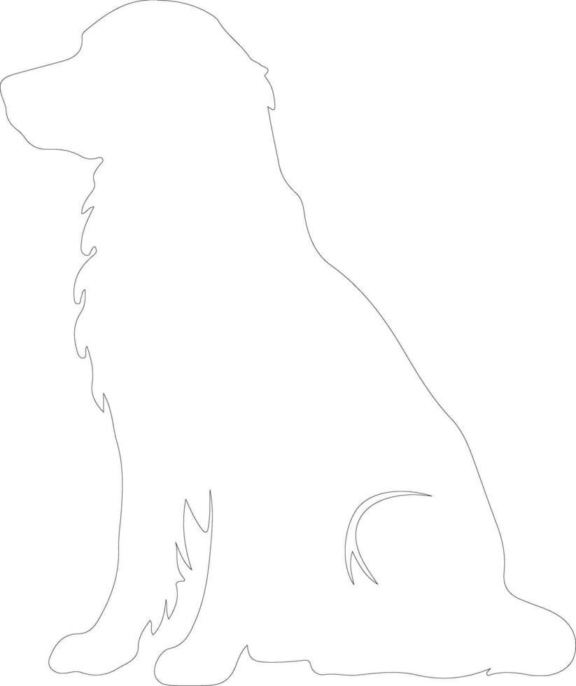 Flat-Coated Retriever  outline silhouette vector
