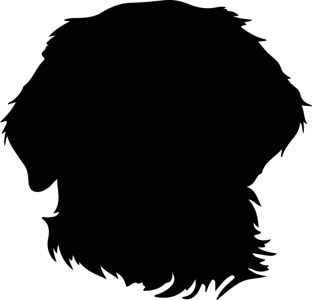 pelo rizado perdiguero silueta retrato vector