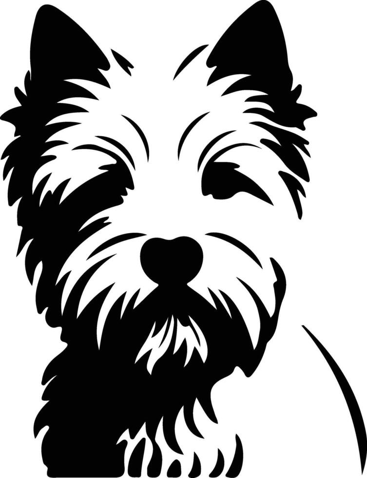 West Highland White Terrier    black silhouette vector