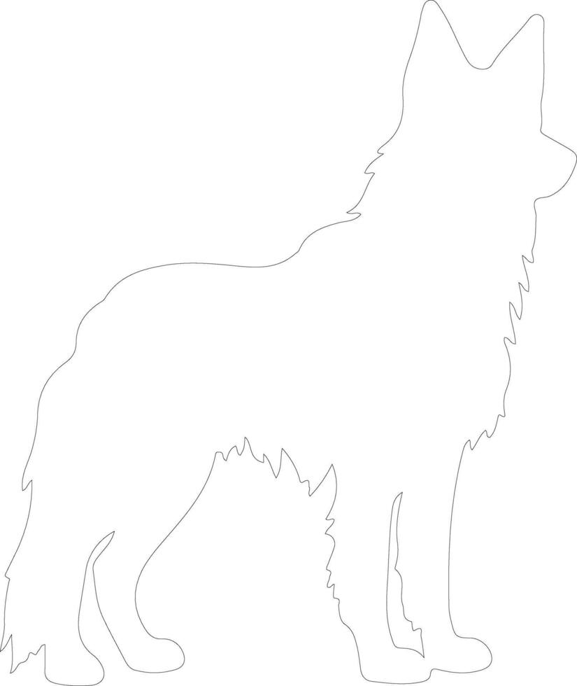 Belgian Tervuren  outline silhouette vector