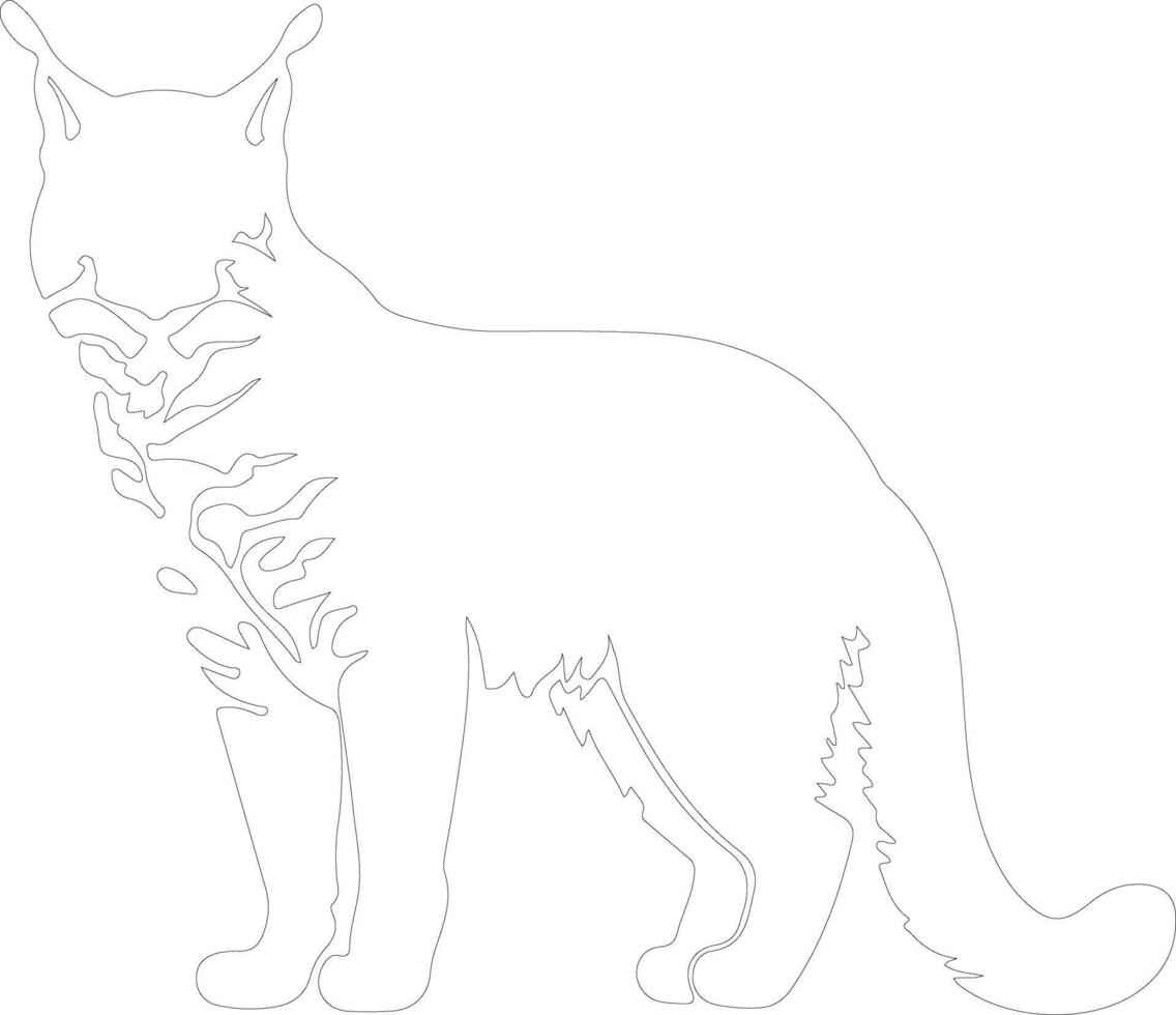 bobcat outline silhouette vector