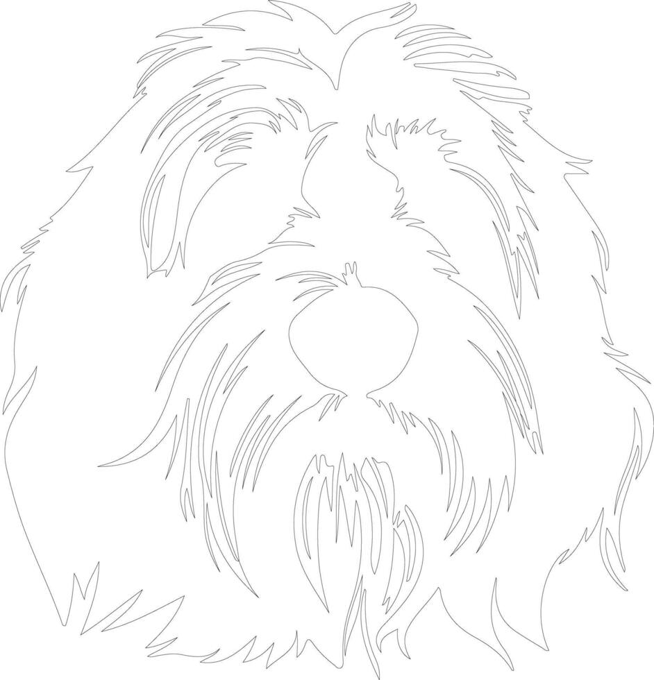 Bearded Collie  outline silhouette vector