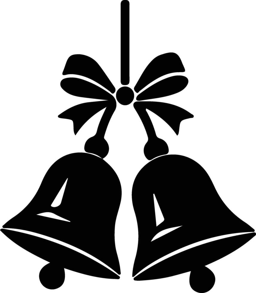 Jingle bells black silhouette vector