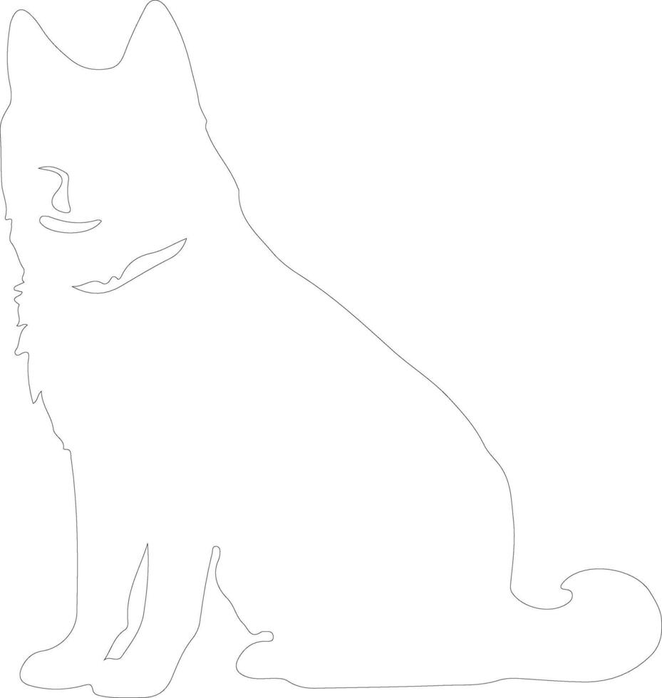 Akita  outline silhouette vector