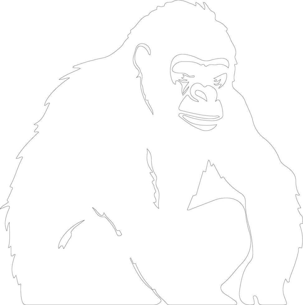 ape  outline silhouette vector