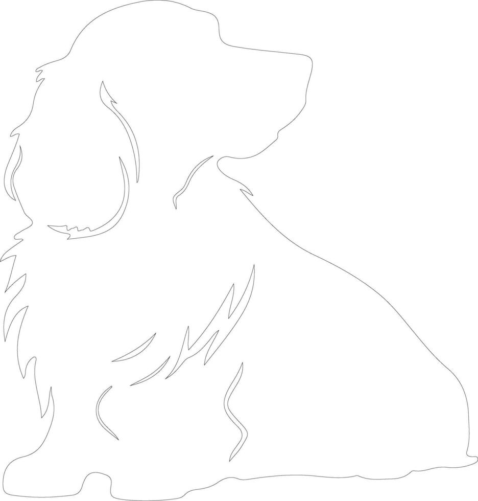 Sussex Spaniel outline silhouette vector
