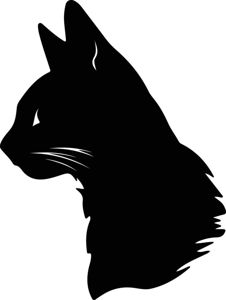 Ussuri Cat  silhouette portrait vector