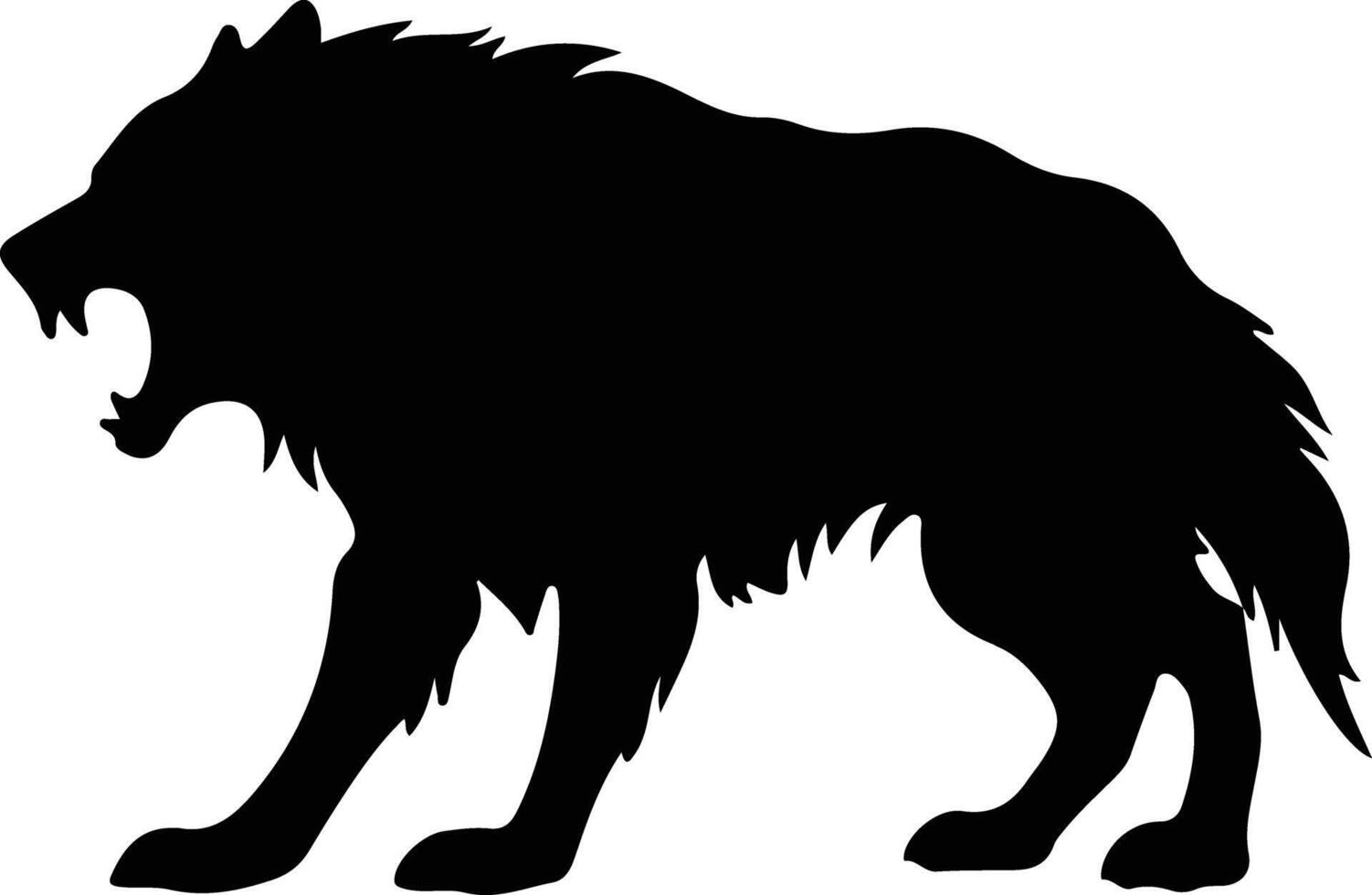 hombre-lobo negro silueta vector