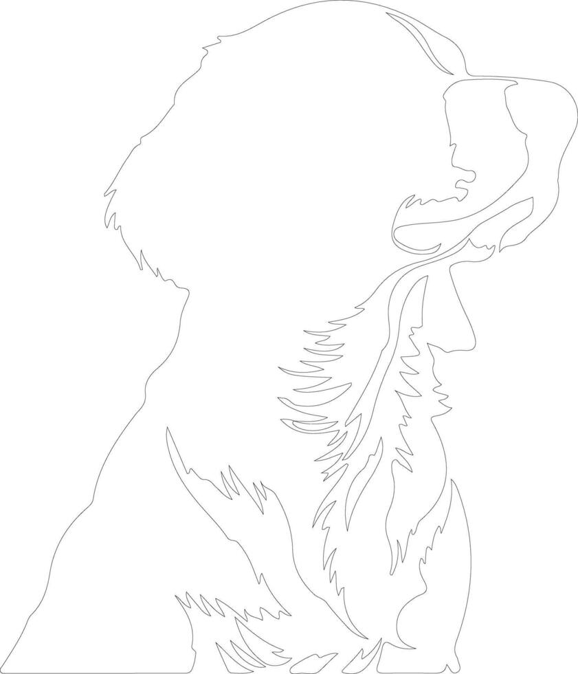 Brittany Spaniel  outline silhouette vector