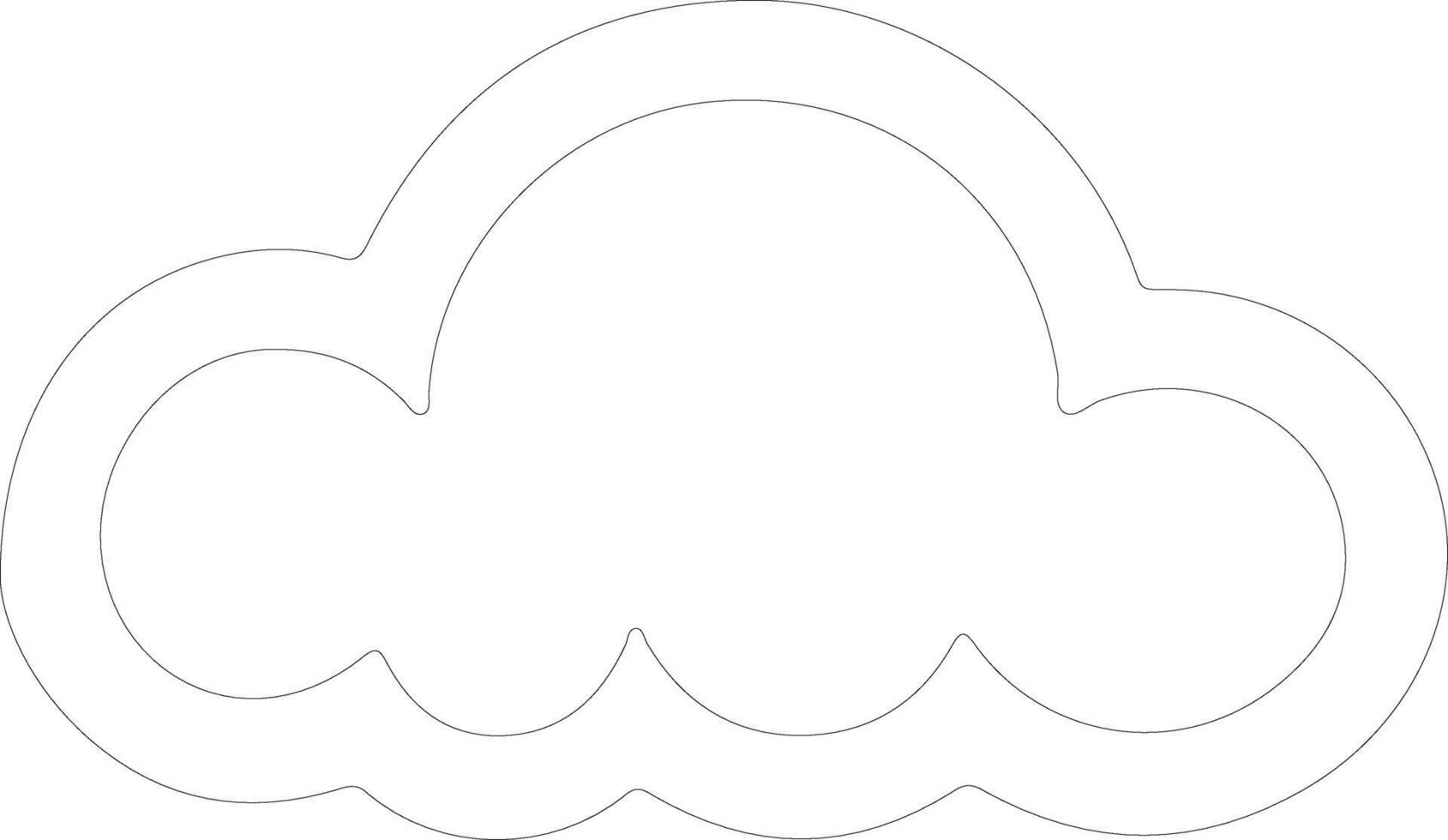 Cloud icon  outline silhouette vector