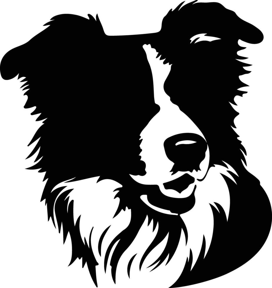 Border Collie  silhouette portrait vector