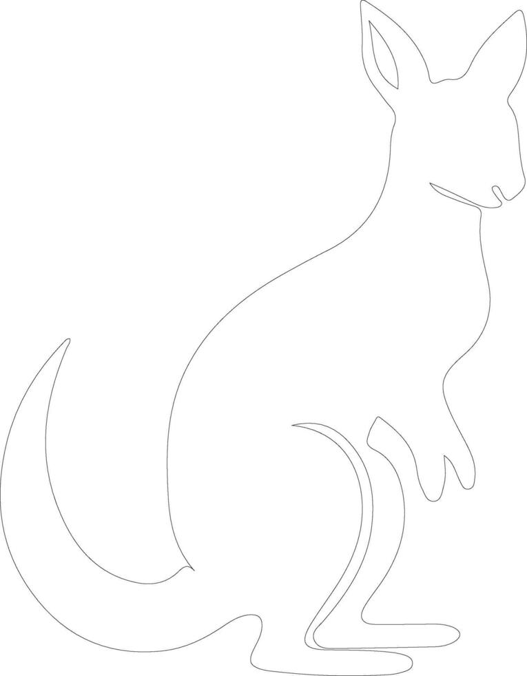 wallaby  outline silhouette vector