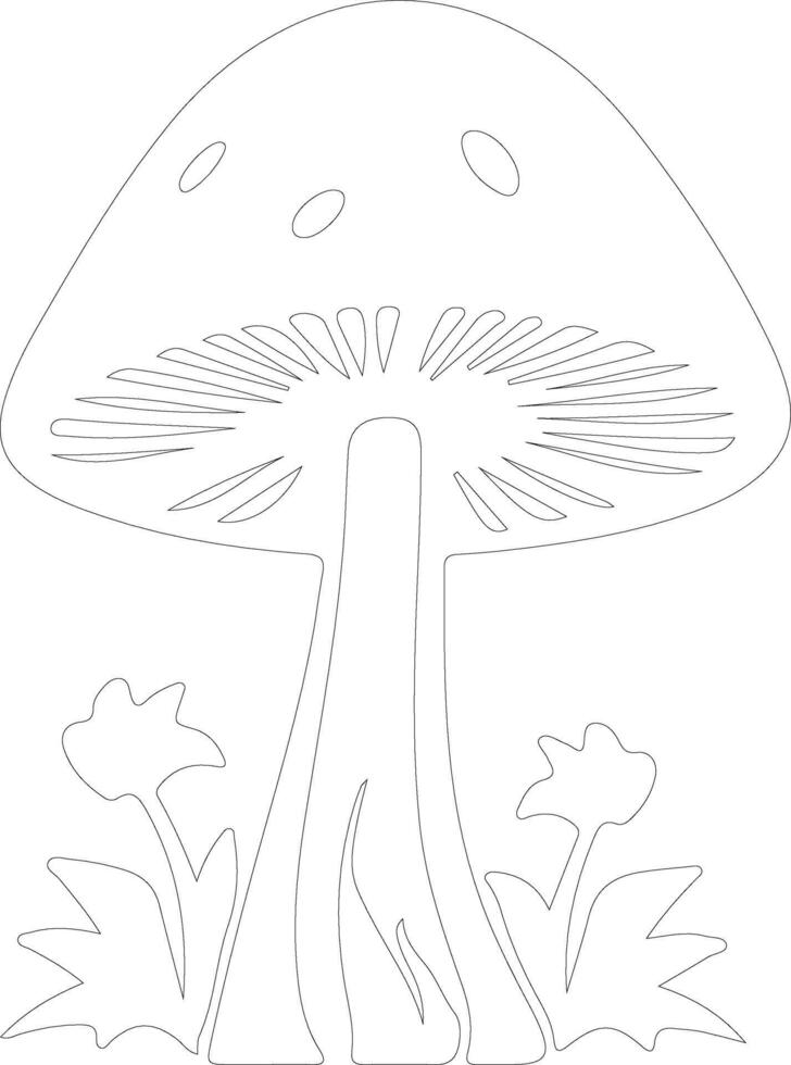 mushroom outline silhouette vector