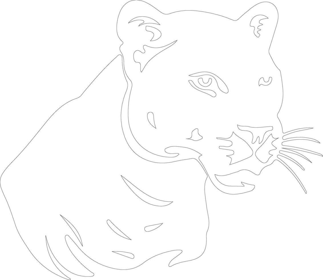 cougar outline silhouette vector