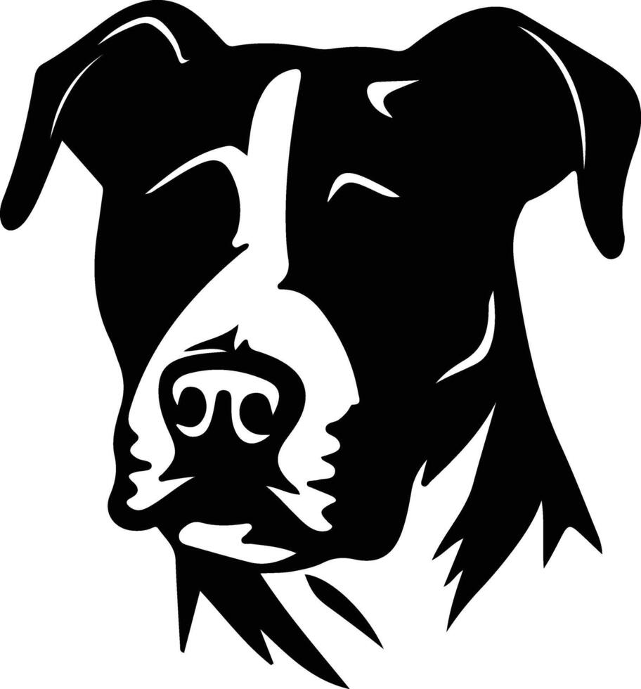 American Staffordshire Terrier  silhouette portrait vector