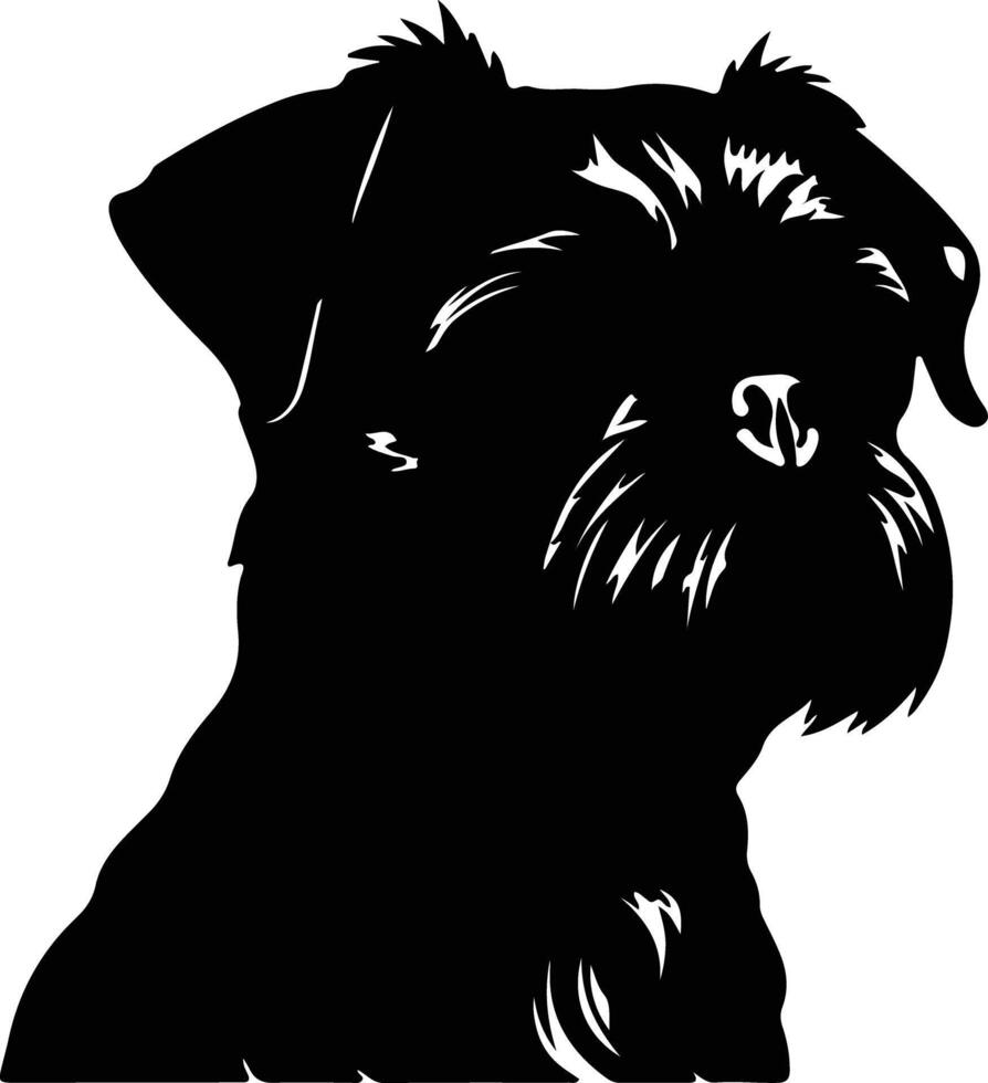 Brussels Griffon  silhouette portrait vector