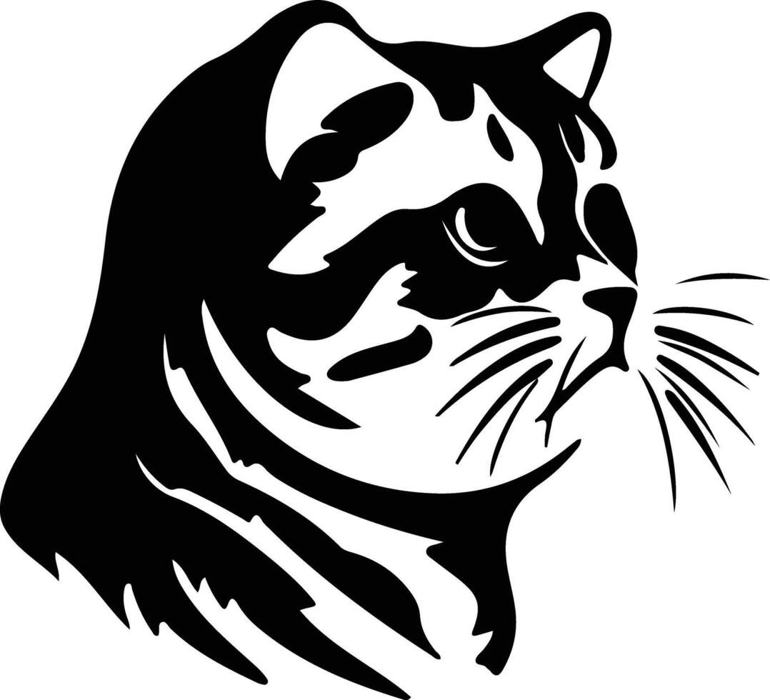 Scottish Fold Cat  silhouette portrait vector