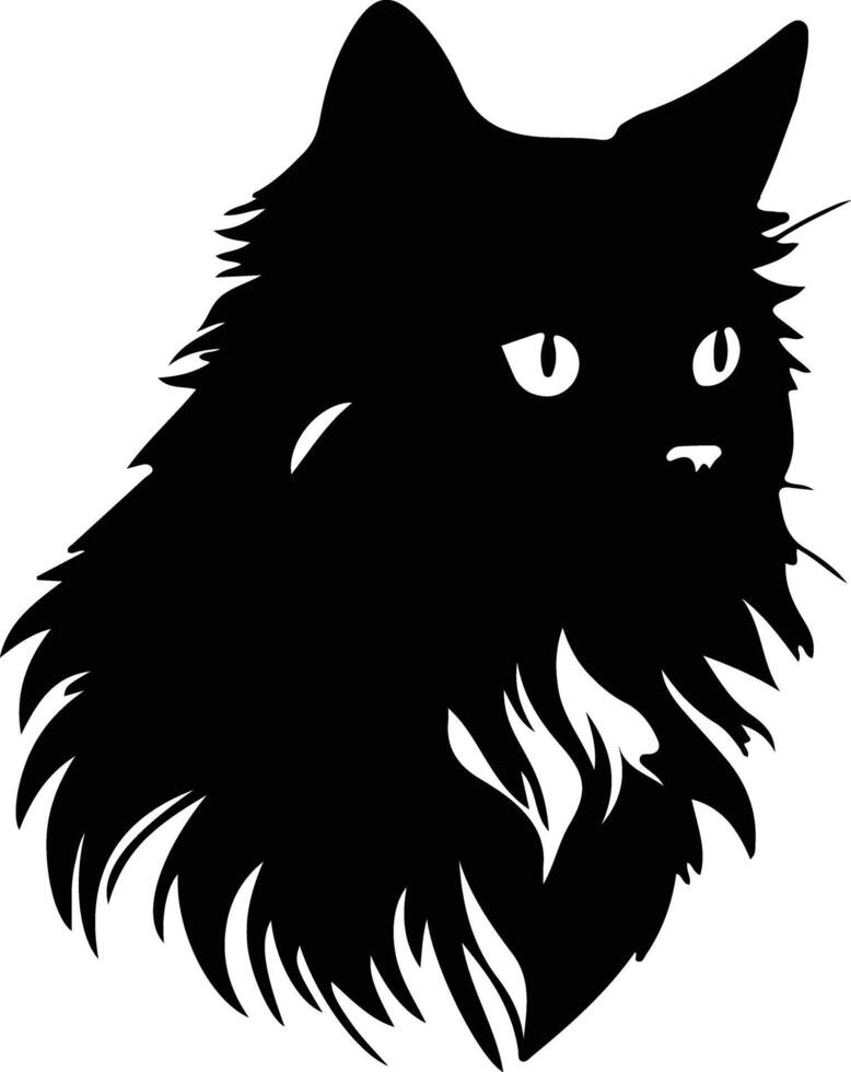 Ragdoll Cat  silhouette portrait vector