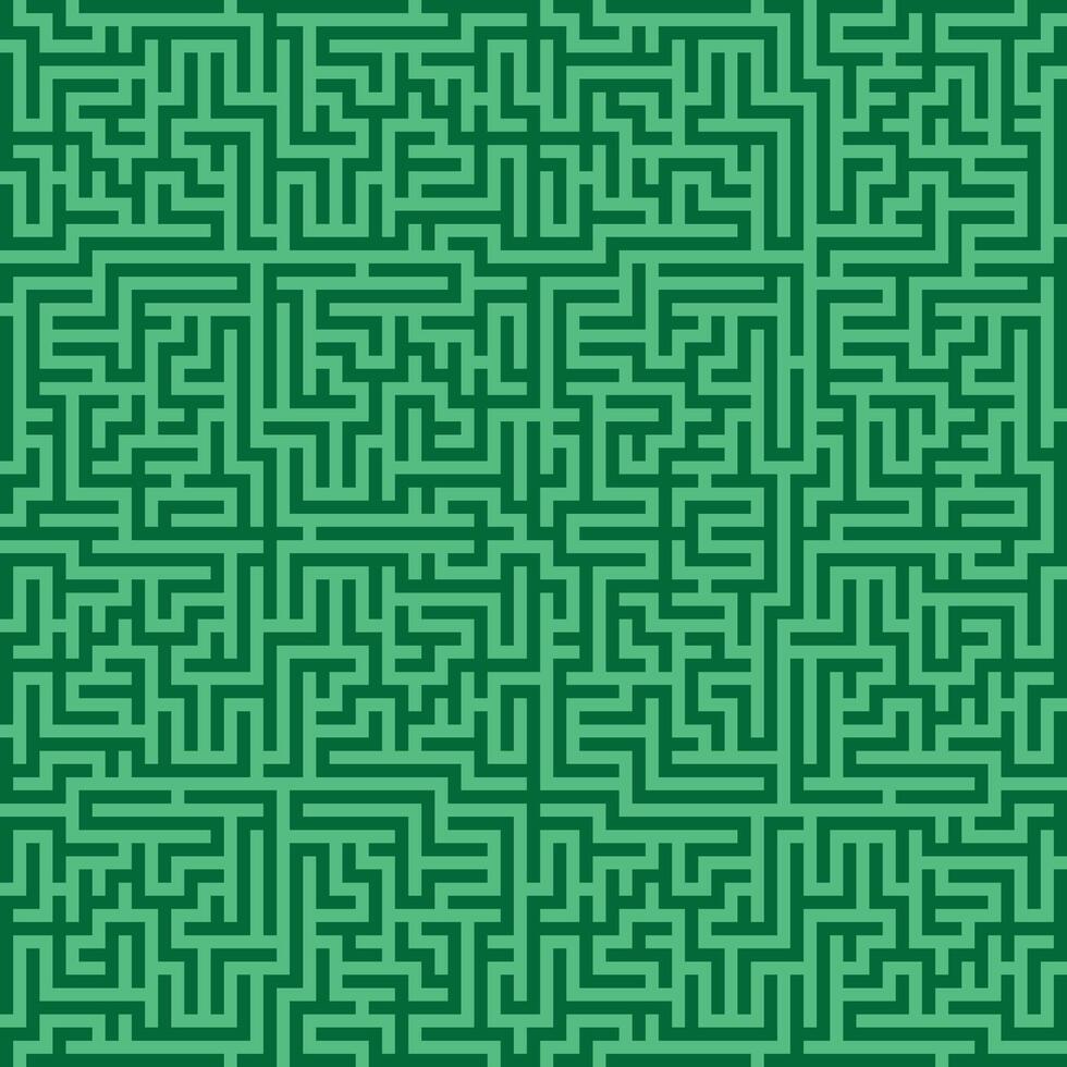 Green geometric maze pattern vector