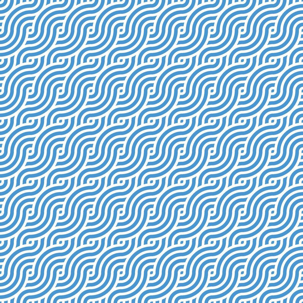 Seamless blue geometric japanese circles swirls and waves pattern vector