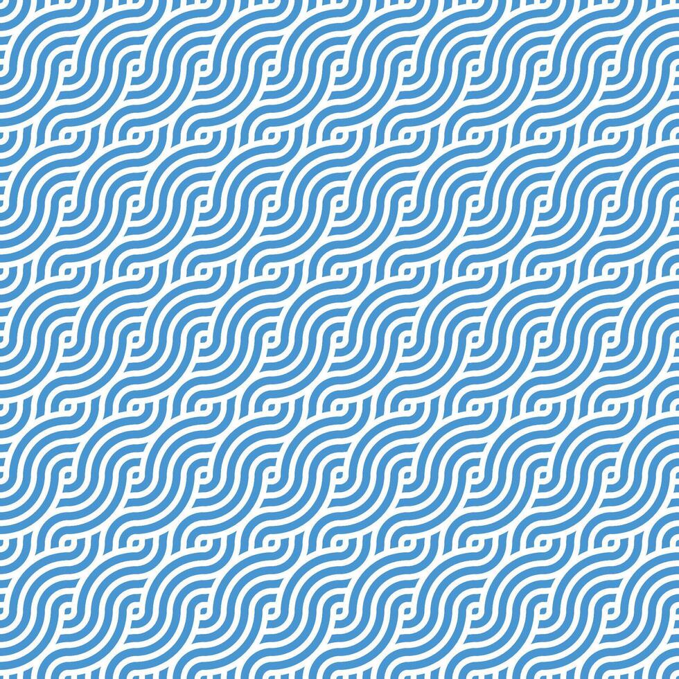 Seamless blue geometric japanese circles swirls and waves pattern vector