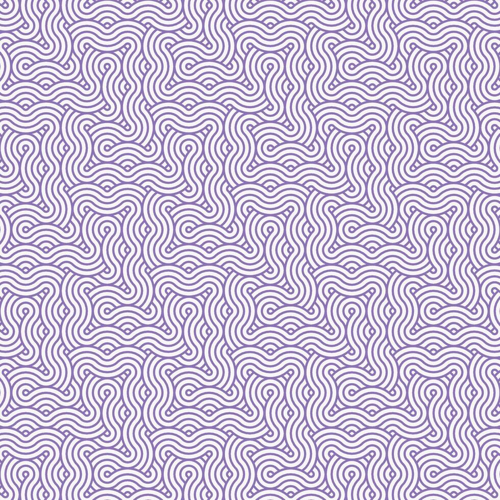 Purple abstract geometric japanese overlapping circles lines and waves pattern vector