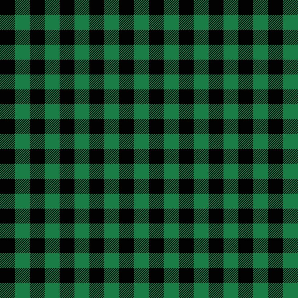 Seamless Repeating Green And Black Buffalo Plaid Pattern vector