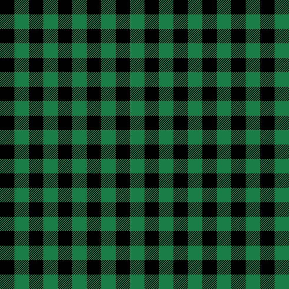 Seamless Repeating Green And Black Buffalo Plaid Pattern vector