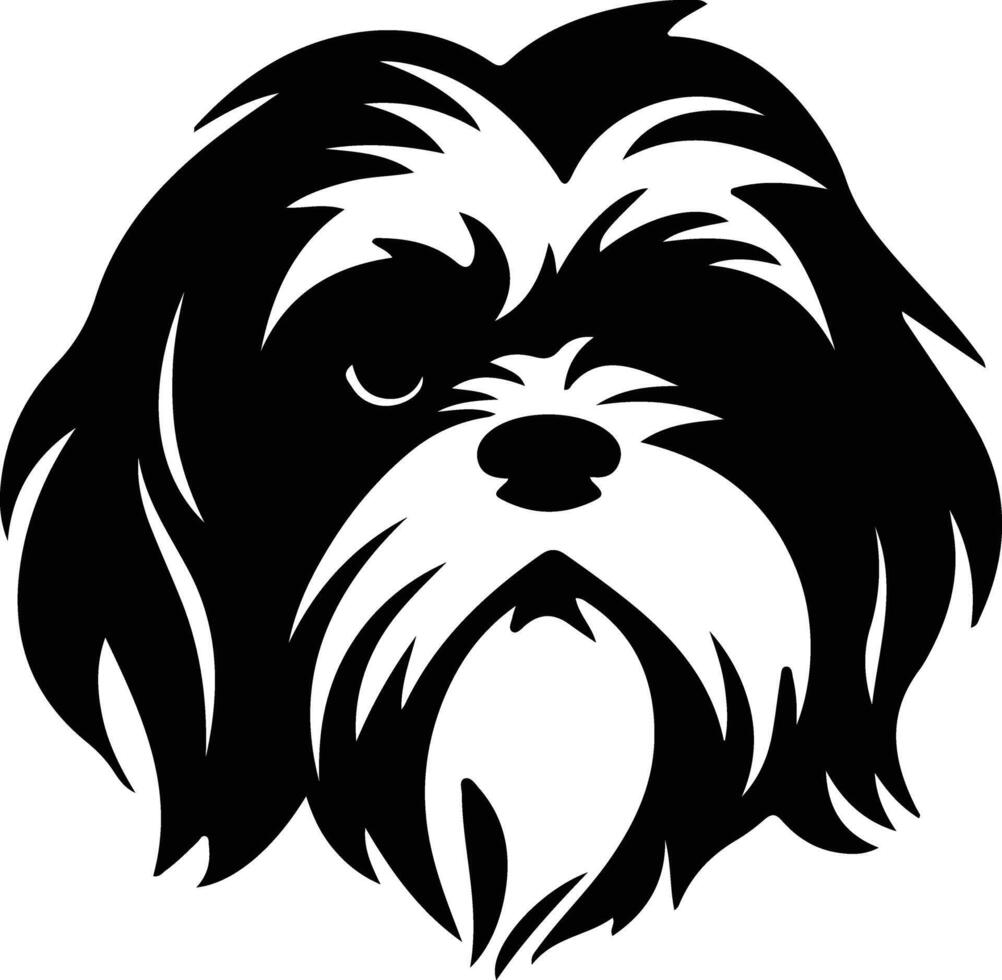 Shih Tzu  silhouette portrait vector