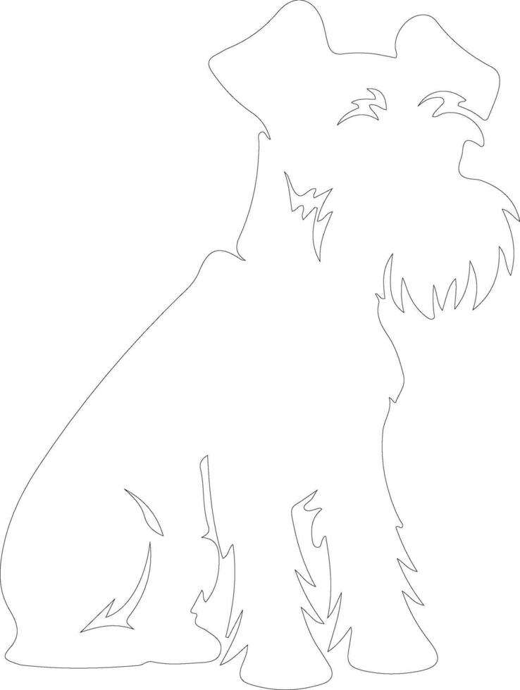 Miniature Schnauzer  outline silhouette vector
