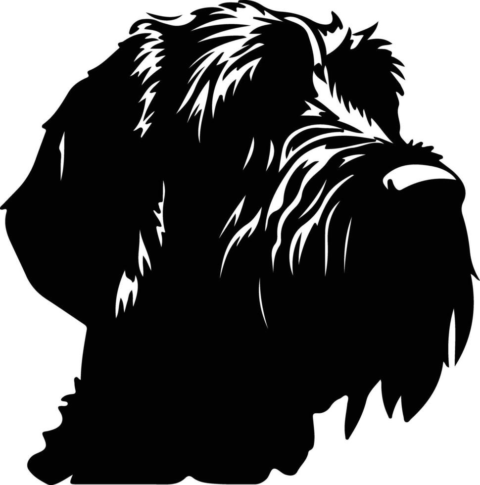 Black Russian Terrier  silhouette portrait vector