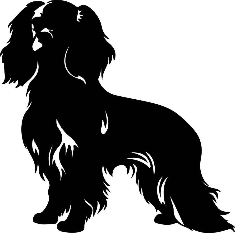 Inglés juguete spaniel negro silueta vector