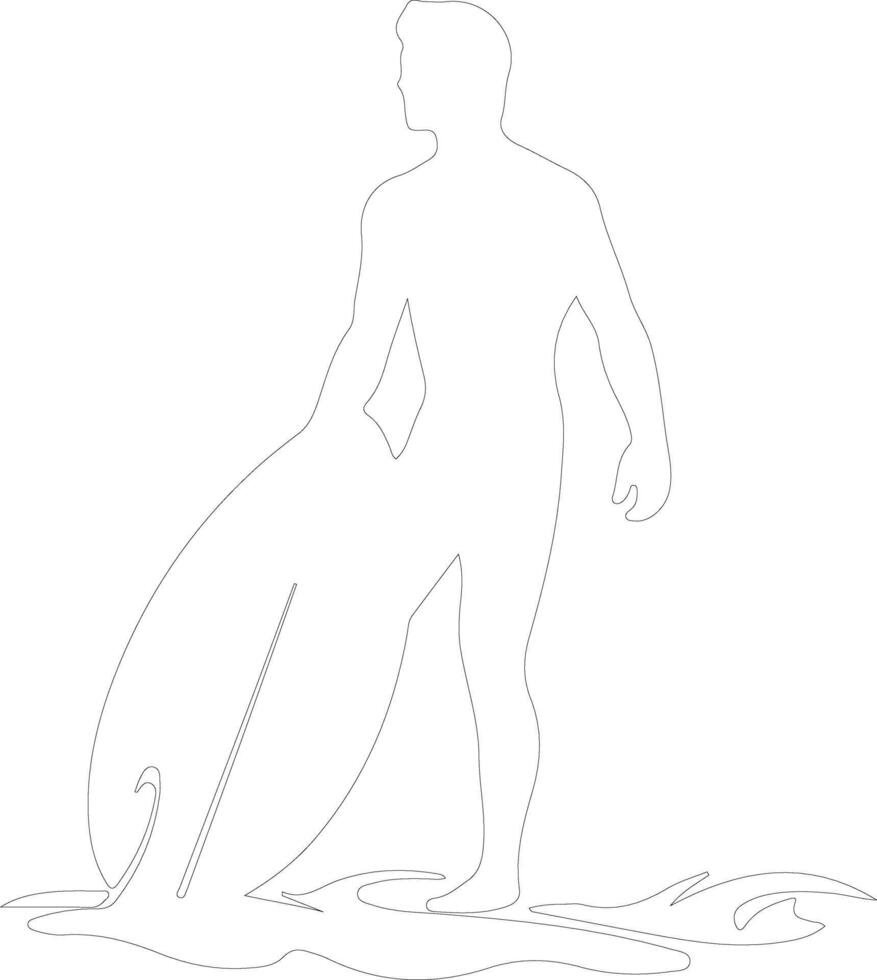 surfer  outline silhouette vector