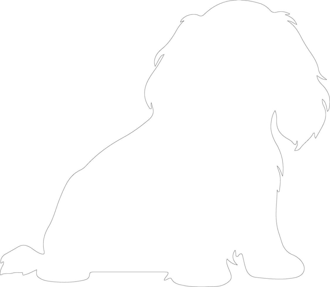 English Toy Spaniel  outline silhouette vector