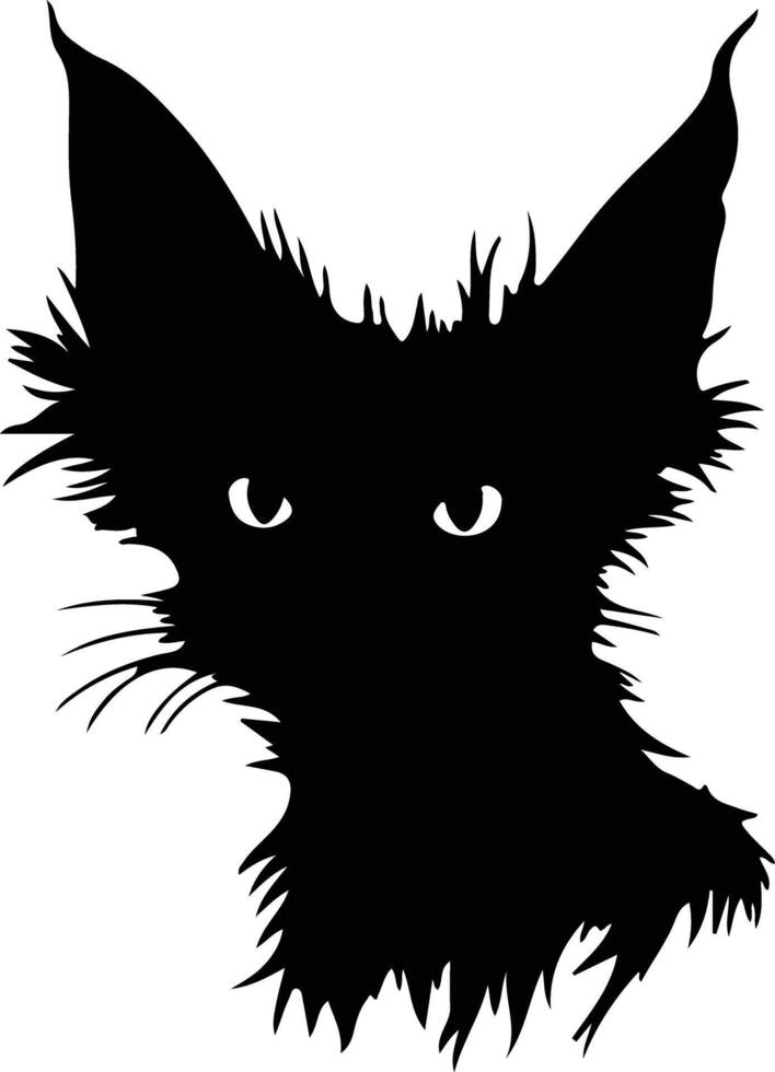 Lykoi Werewolf Cat Cat  silhouette portrait vector