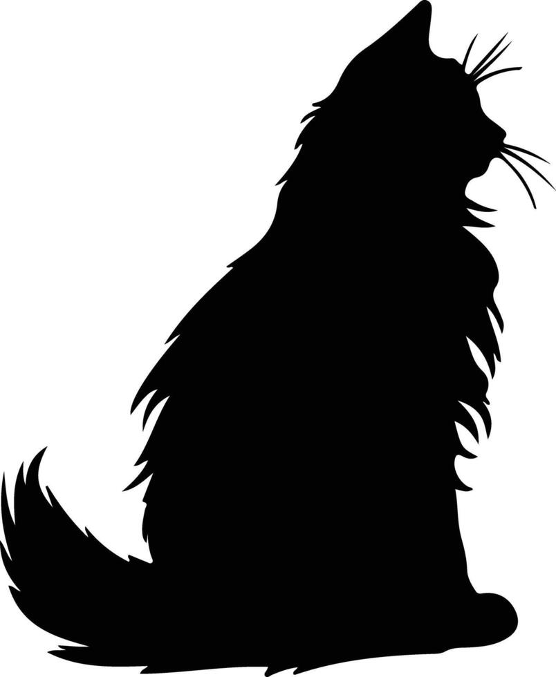 Maine mapache gato negro silueta vector