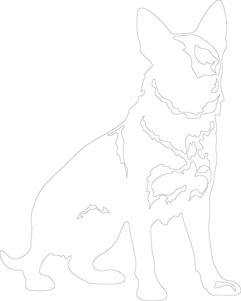 Australian Cattle Dog  outline silhouette vector