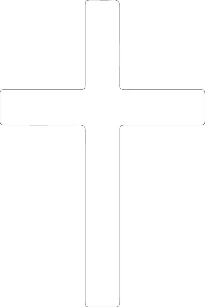 Cross icon  outline silhouette vector