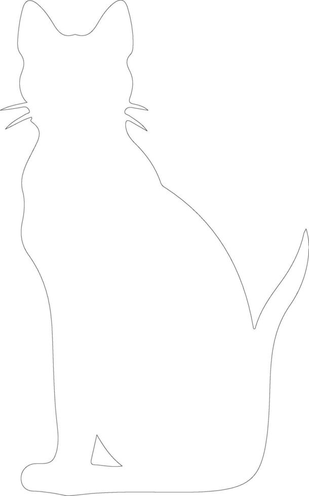 Thai Traditional Siamese Cat outline silhouette vector