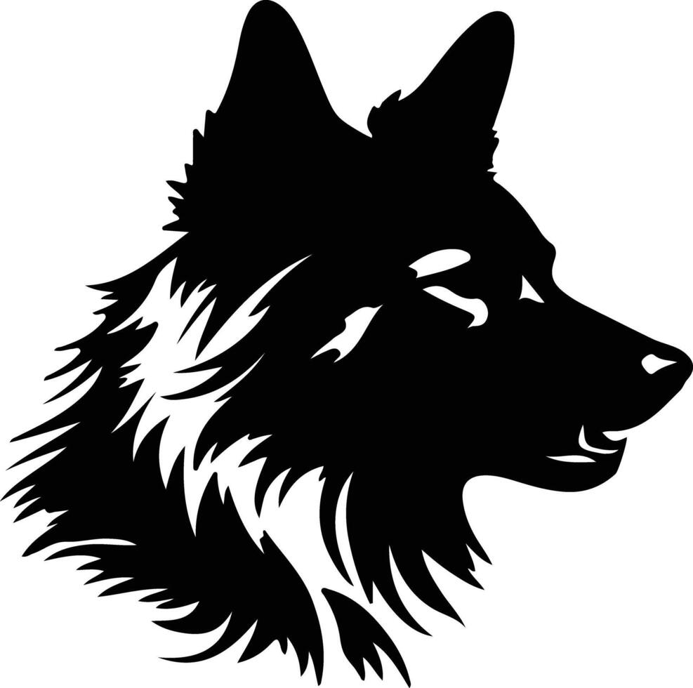 finlandés perro de Pomerania silueta retrato vector